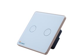 Công tắc cầu thang 2 nút kính phẳng (2 nút liên động)